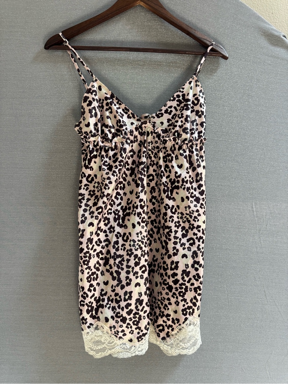 Victoria's Secret Leopard-Print Lace-Trim Cami - Light Pink & Black